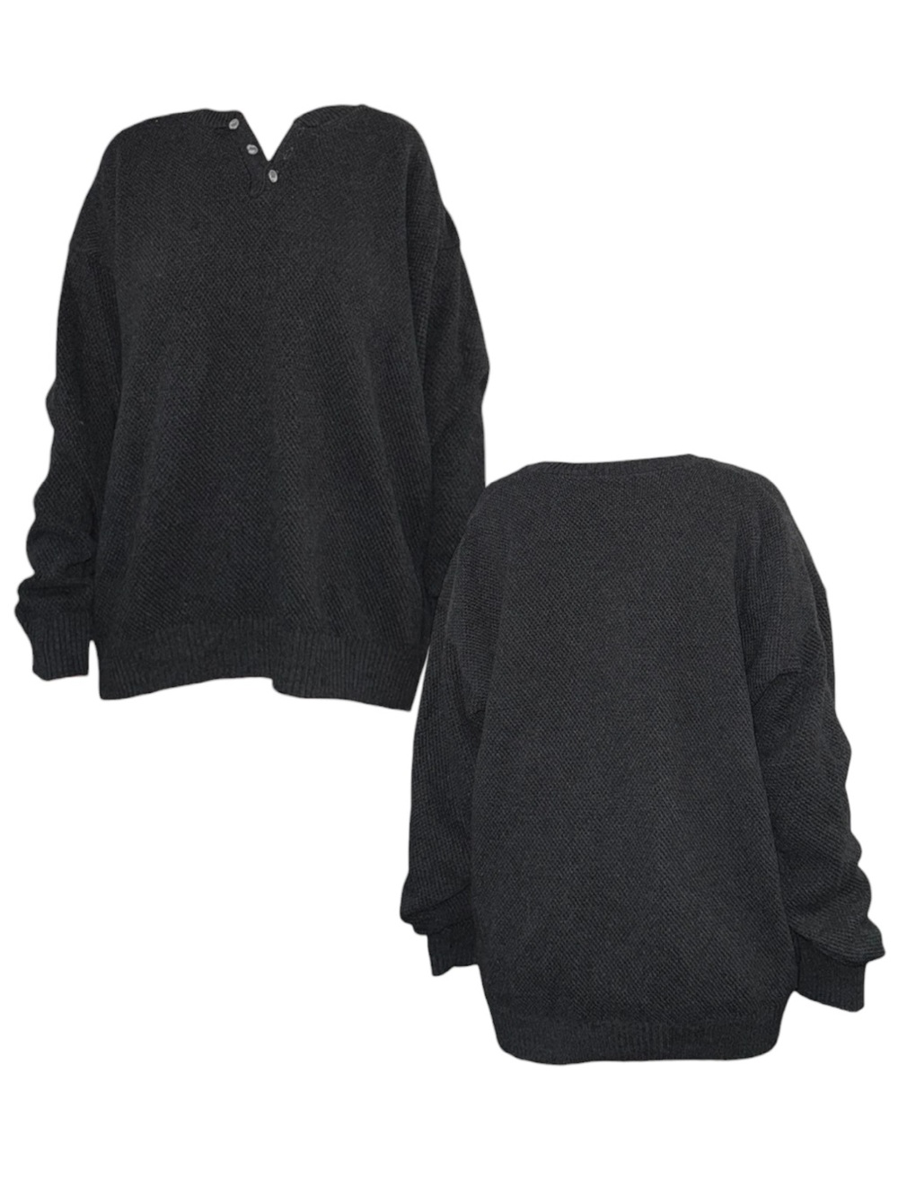 Vintage Harbor Bay Henley Knit Sweater